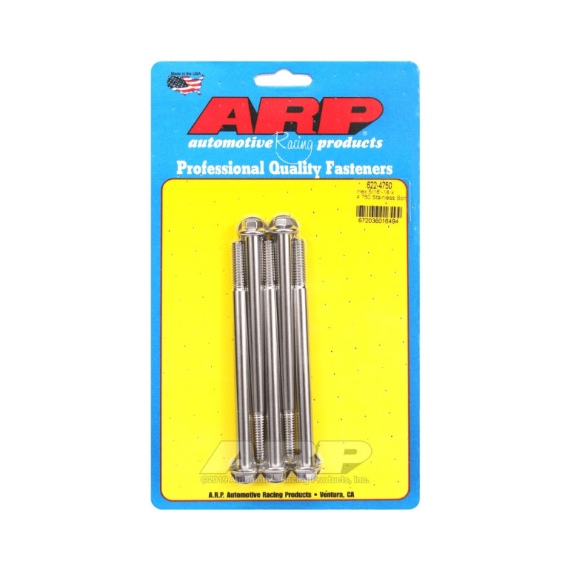 Șuruburi și piulițe universale ARP 5/16-18 – Șuruburi hexagonale din oțel inoxidabil x5 - ARP-622-4750 - 622-4750 - 3666618192185